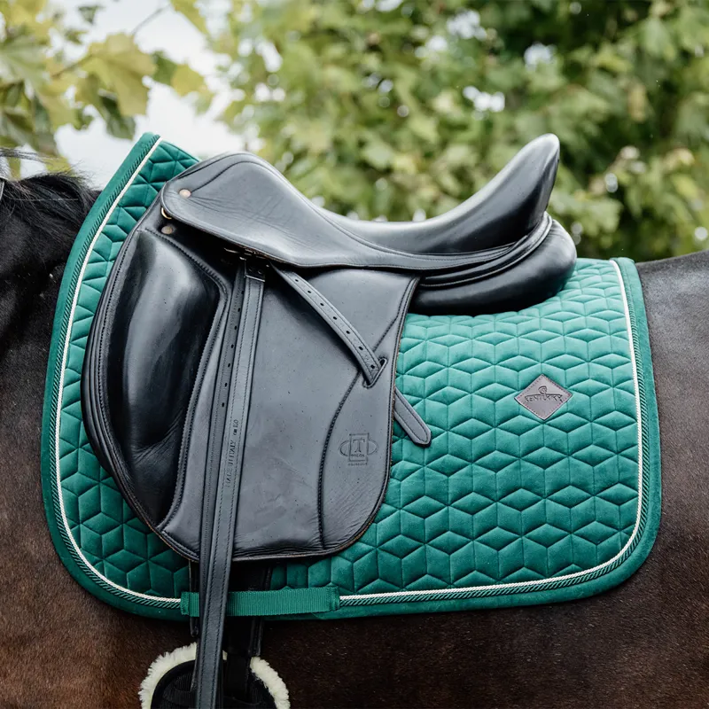 Kentucky Velvet Dressage Saddlecloth - Dark Green-1